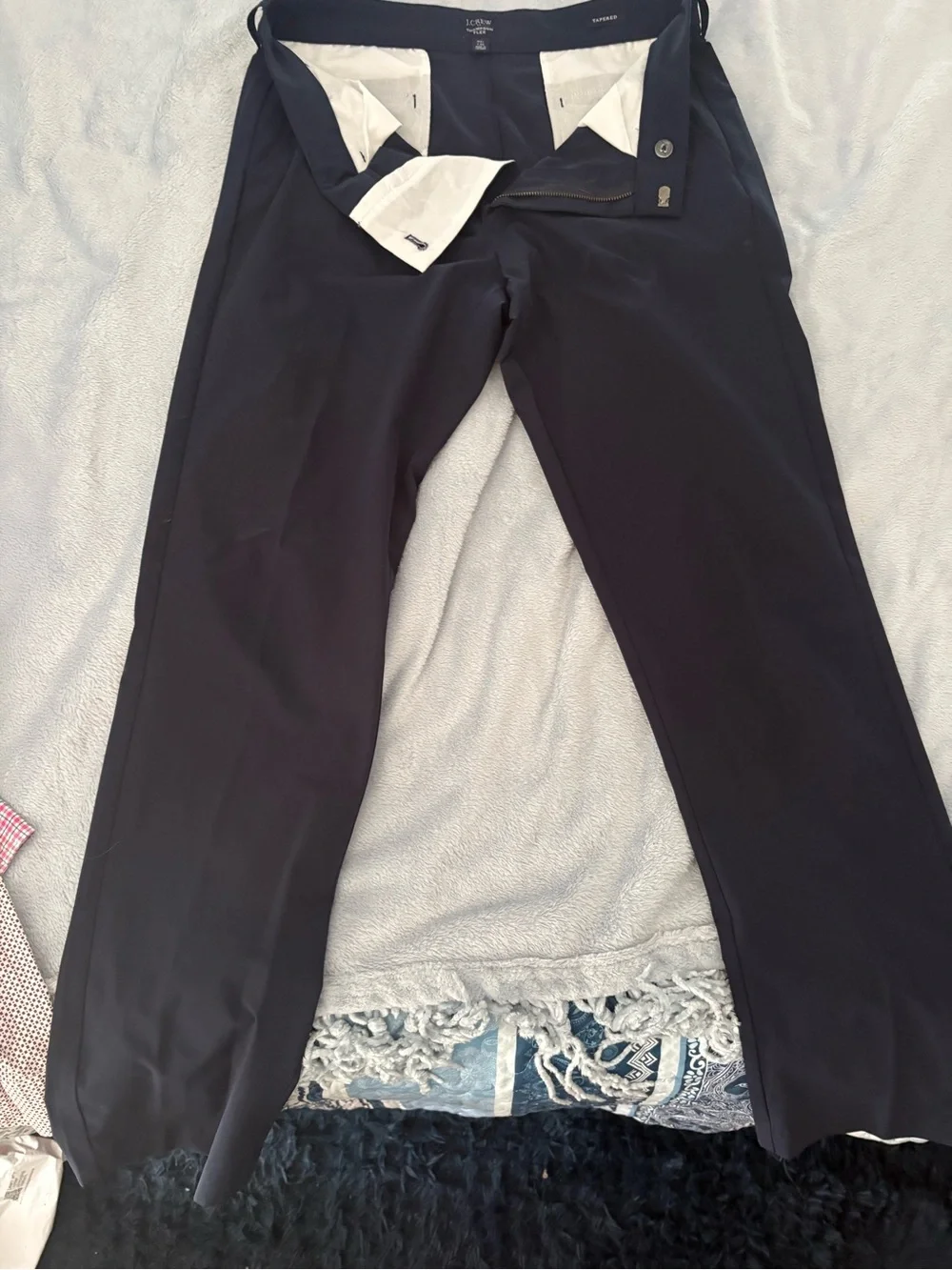 J. Crew Navy Straight-Leg Trousers